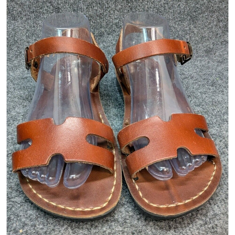 Jerusalem Sandals Brown Leather Ankle Strap Sandals Size EU 41 Handmade...